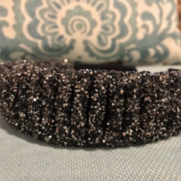 LANE BRYANT NWOT Embellished Statement Headband in Hematite Gray Black - Picture 10 of 12